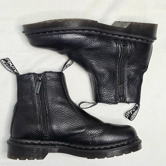 Doc Dr Martens Black Leather Chelsea Boots 2976 w/ Zips Women's Size US 6 - Picture 8 of 13